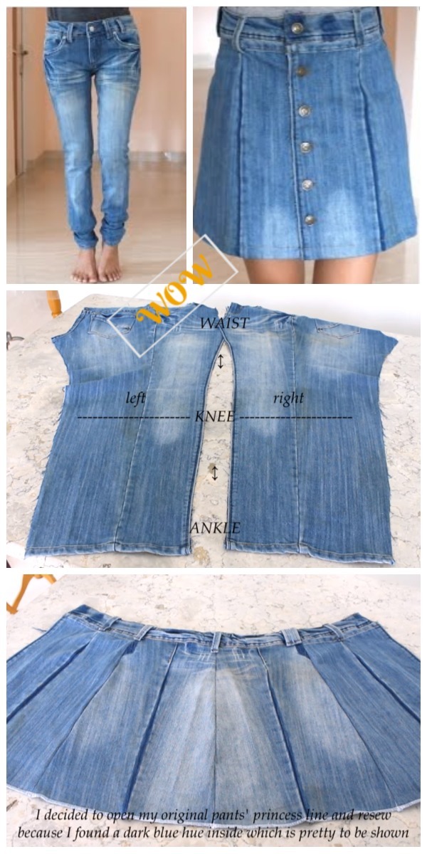 diy denim skirt from old jeans