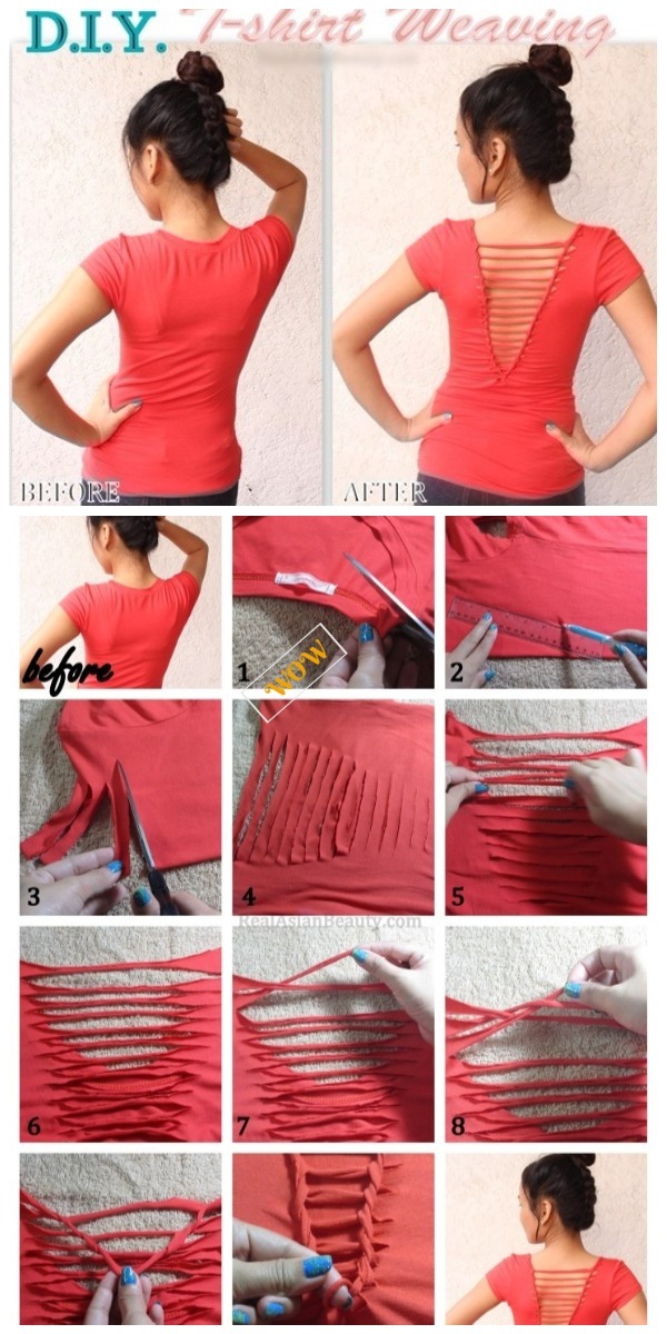 diy open back t shirt
