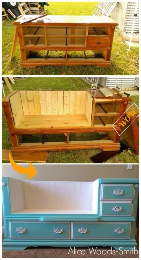 Turn Dresser Into Bench Easy Craft Ideas