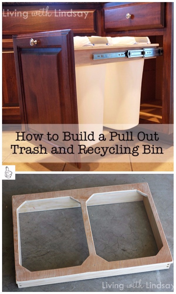 DIY Pull Out Trash Can Tutorials & Free Plans Kitchen Improvement