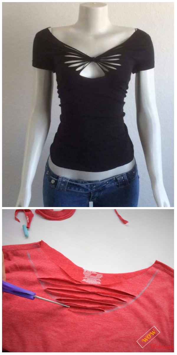 Chic T-shirt Refashion Ideas with DIY Tutorials-DIY Butterfly Tee ...