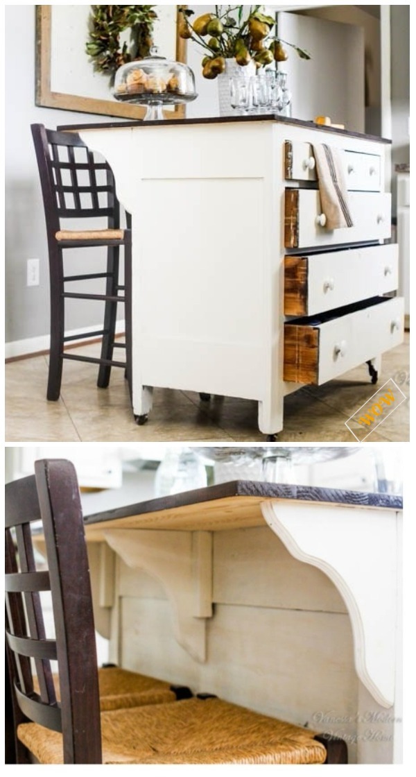 Awesome Old Dresser Makeover Ideas With, Old Dresser Turned Into Kitchen Island