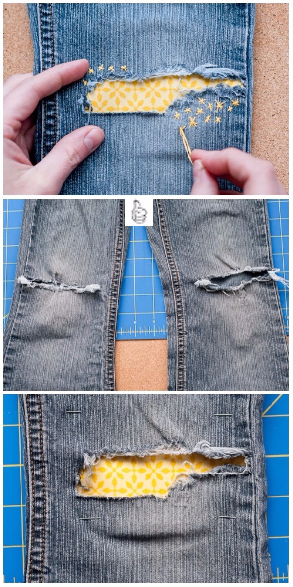 Clever Ways to Patch Jean Knee Holes with Tutorials