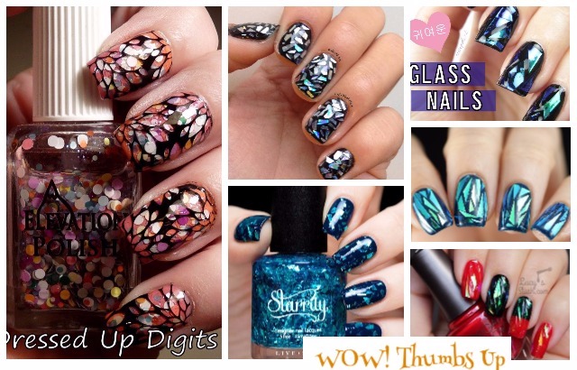 DIY Shattered Glass Nail Art Manicure Design Ideas - WOW! Thumbs Up