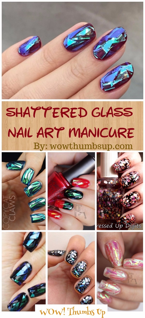 DIY Shattered Glass Nail Art Manicure Design