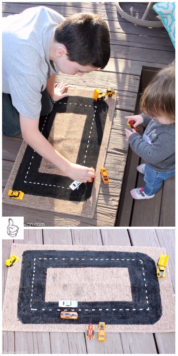 DIY Kids Race Car Track Ideas & Tutorials Indoor + Outdoor