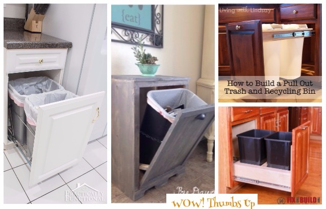 DIY Pull Out Trash Can Tutorials & Free Plans Kitchen Improvement