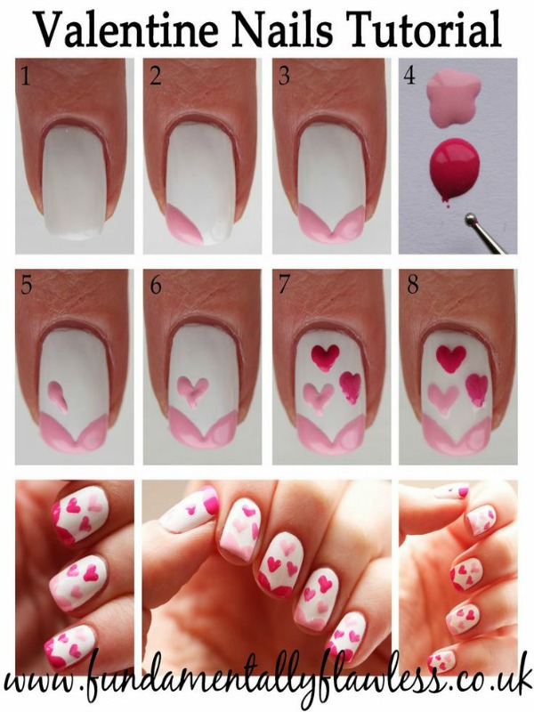 Valentine Nail Art DIY Ideas Tutorials - DIY Valentine We Heart Nail ...